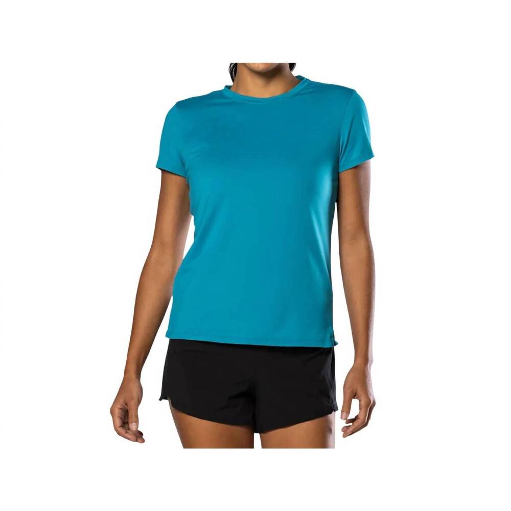NEW NATHAN SPORTS dash tee 2.0 in deep teal stripe